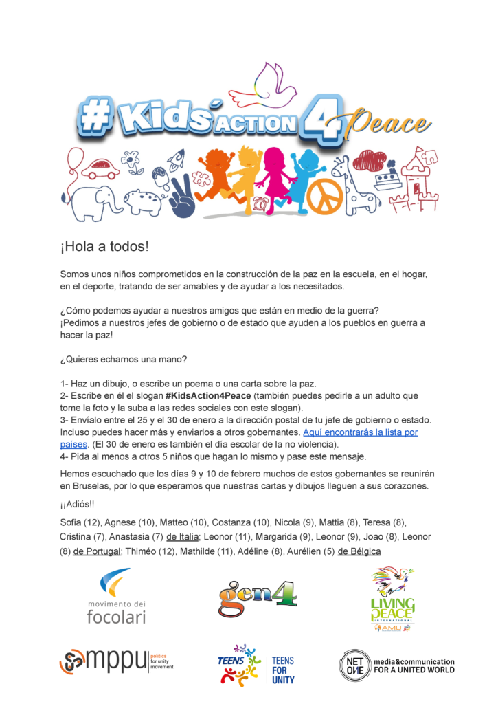 KidsAction4Peace: ¿Quieres echarnos una mano?