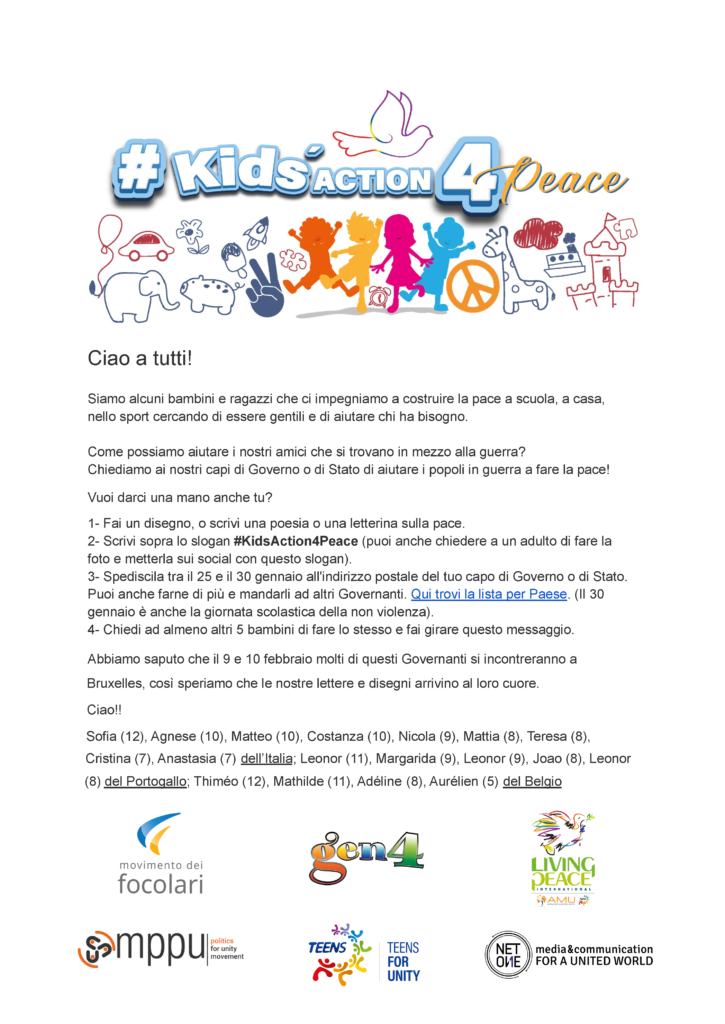 KidsAction4Peace - Vuoi darci una mano anche tu?