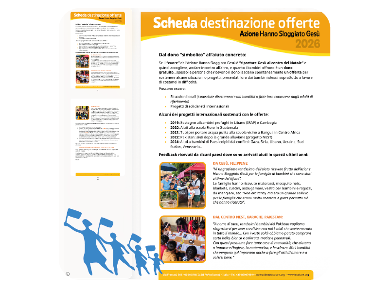 3 - Scheda Destinazione Offerte_Azione Hanno Sloggiato Gesù_2026