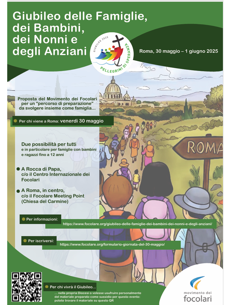 Giubileo Famiglie, Bambini, Anziani e Nonni [30 maggio-1 giugno]: percorso preparazione