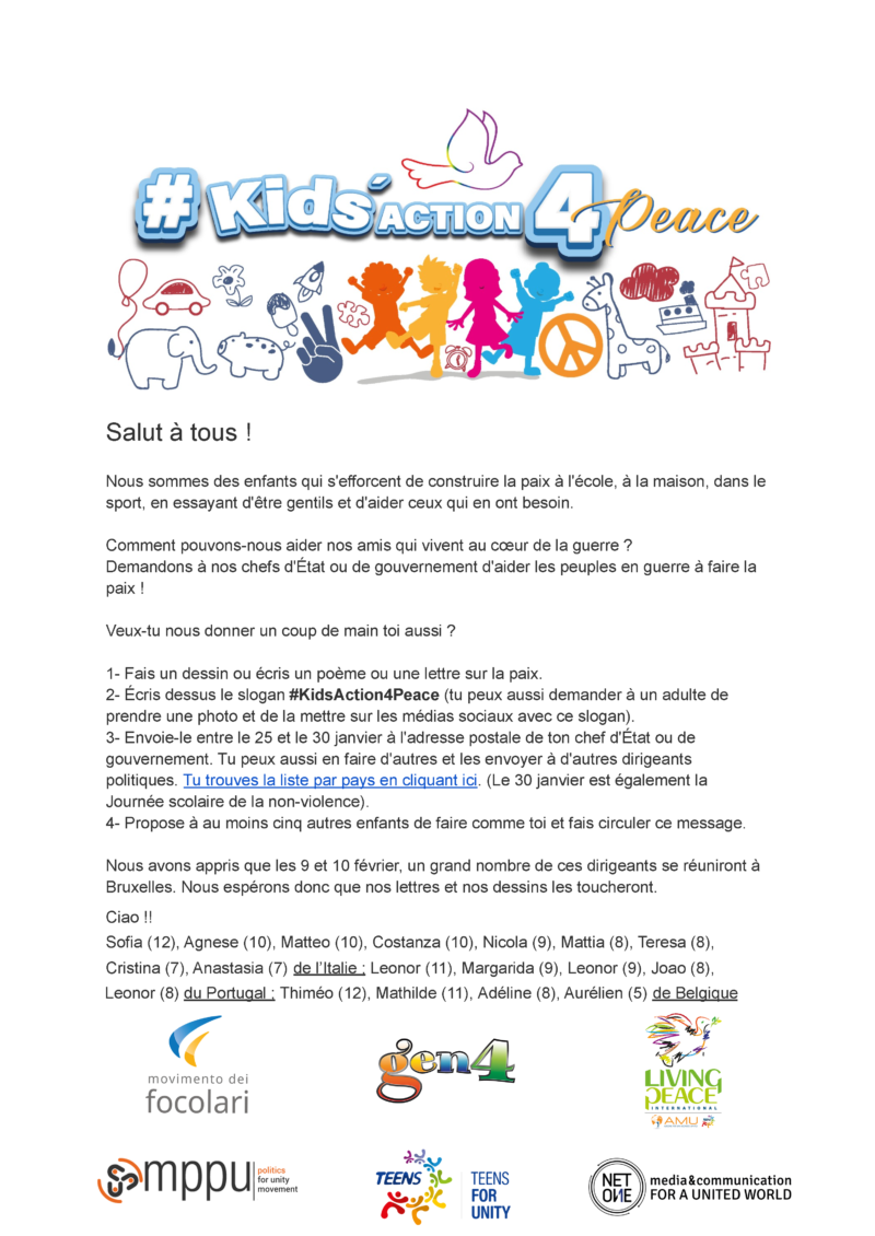 KidsAction4Peace-Veux-tu nous donner un coup de main toi aussi?